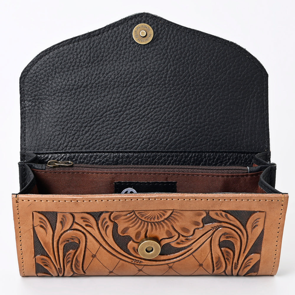 Ohlay Wallet Hand Tooled Genuine Leather