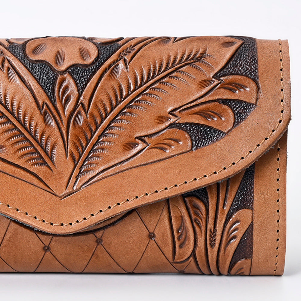 Ohlay Wallet Hand Tooled Genuine Leather