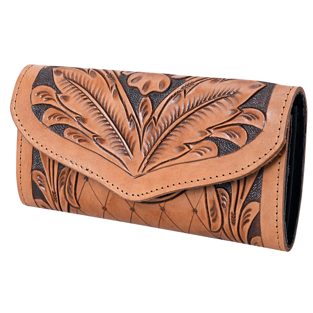 Ohlay Wallet Hand Tooled Genuine Leather