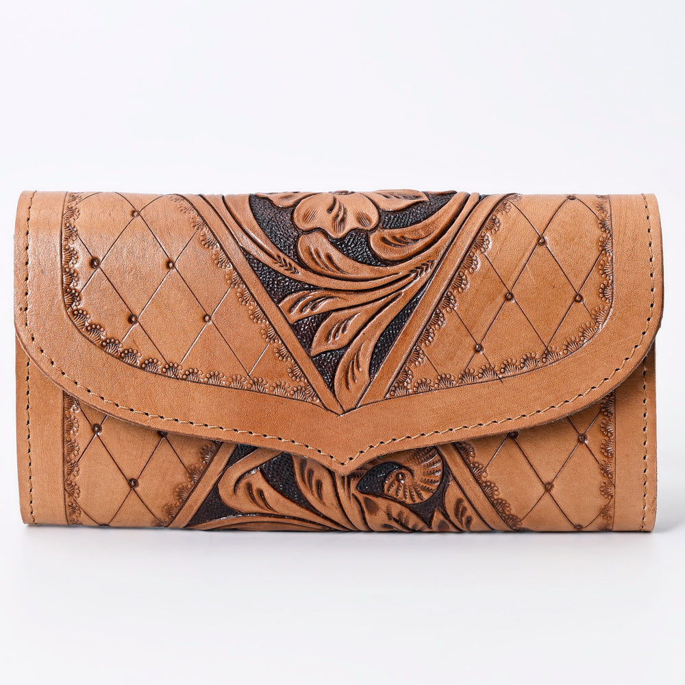 Ohlay Wallet Hand Tooled Genuine Leather