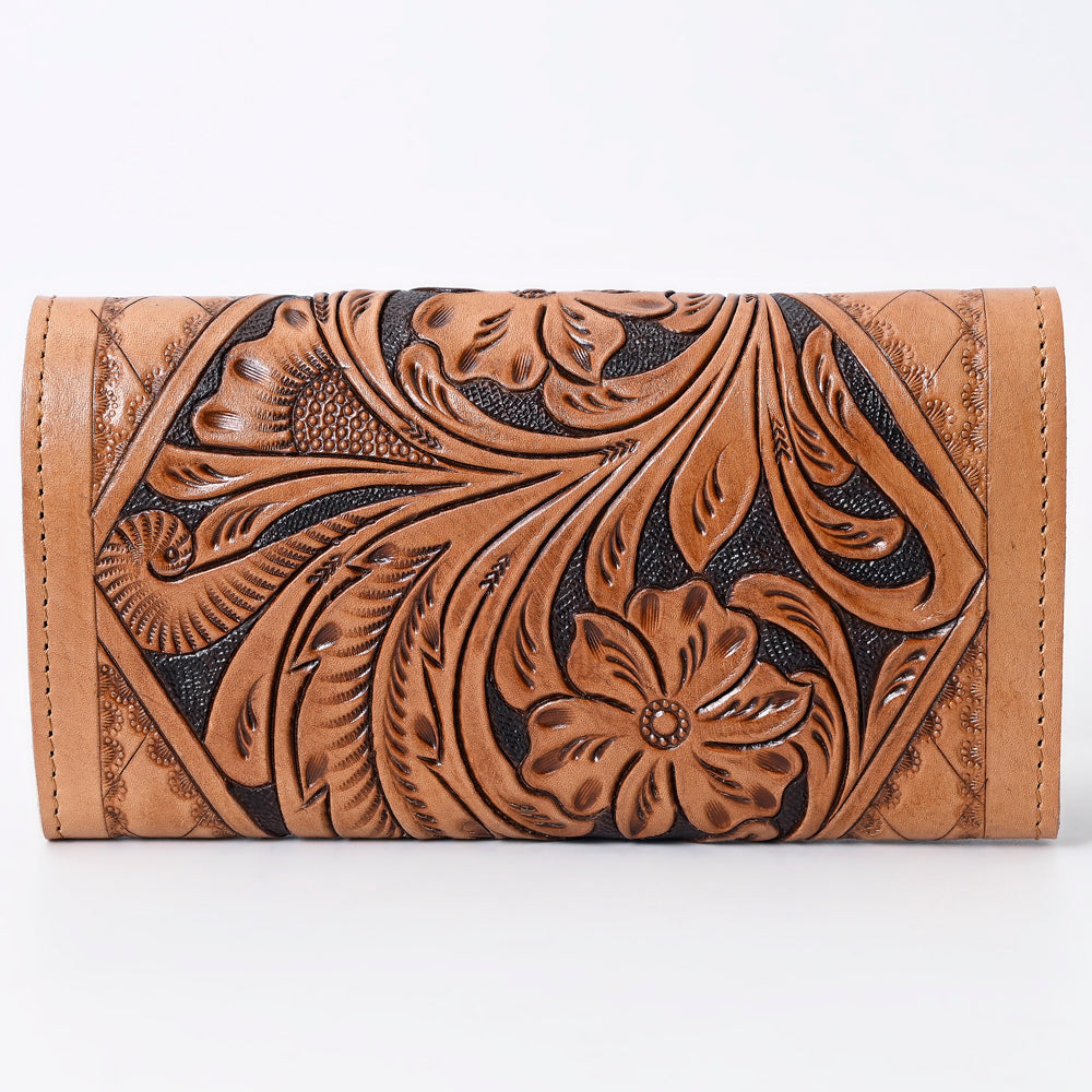Ohlay Wallet Hand Tooled Genuine Leather