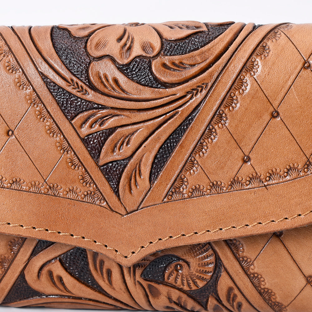 Ohlay Wallet Hand Tooled Genuine Leather