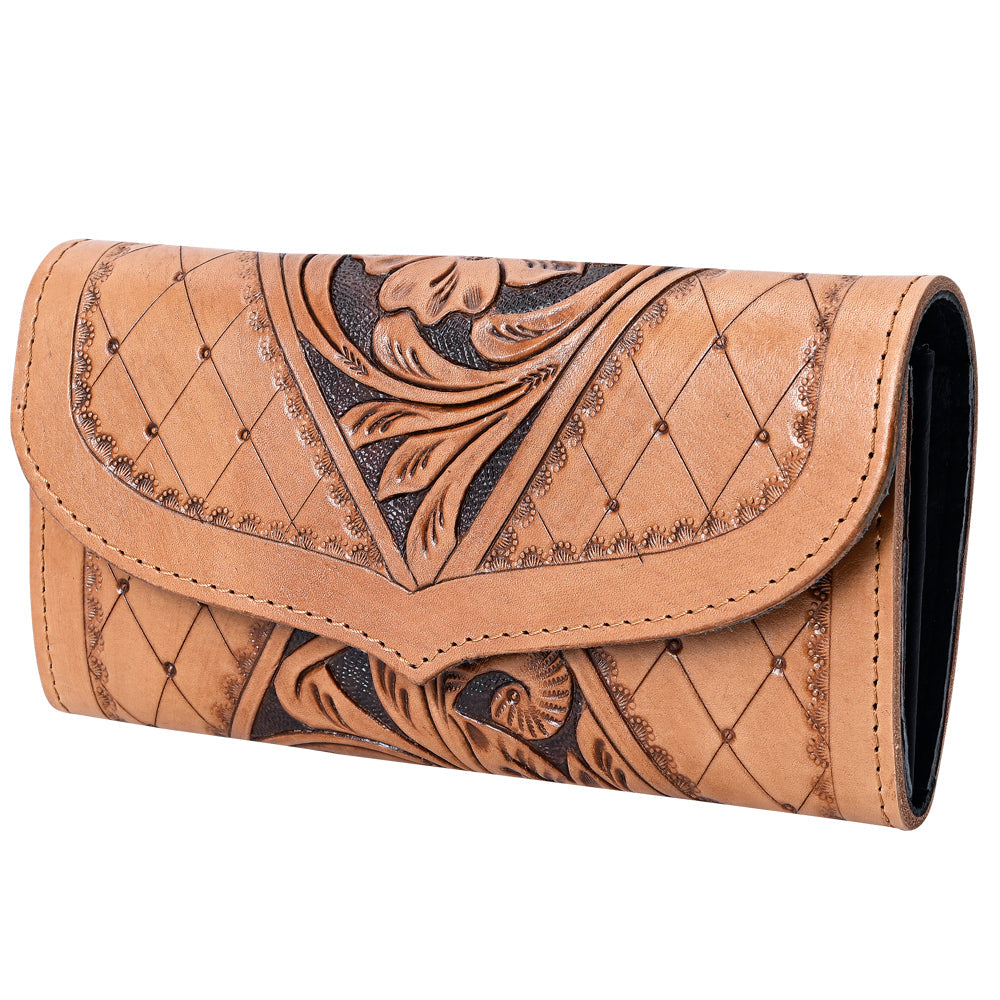 Ohlay Wallet Hand Tooled Genuine Leather
