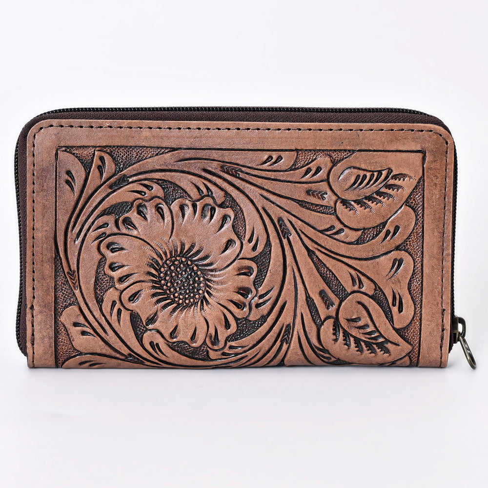 OHLAY Hand-Tooled Genuine Leather Wallet