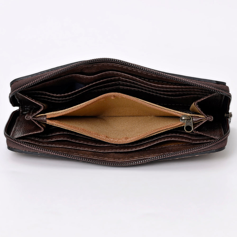 OHLAY Hand-Tooled Genuine Leather Wallet