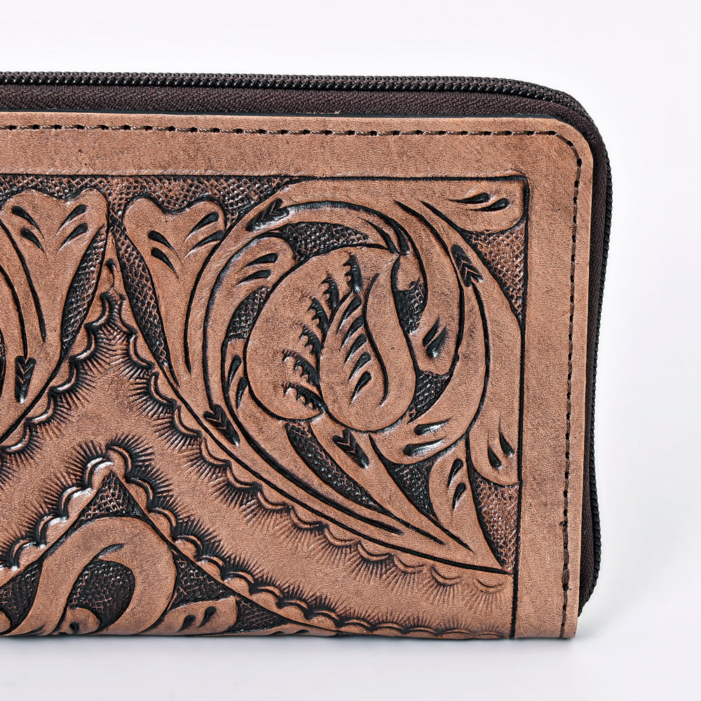 OHLAY Hand-Tooled Genuine Leather Wallet
