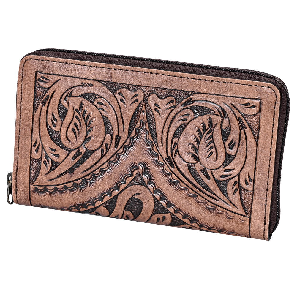 OHLAY Hand-Tooled Genuine Leather Wallet