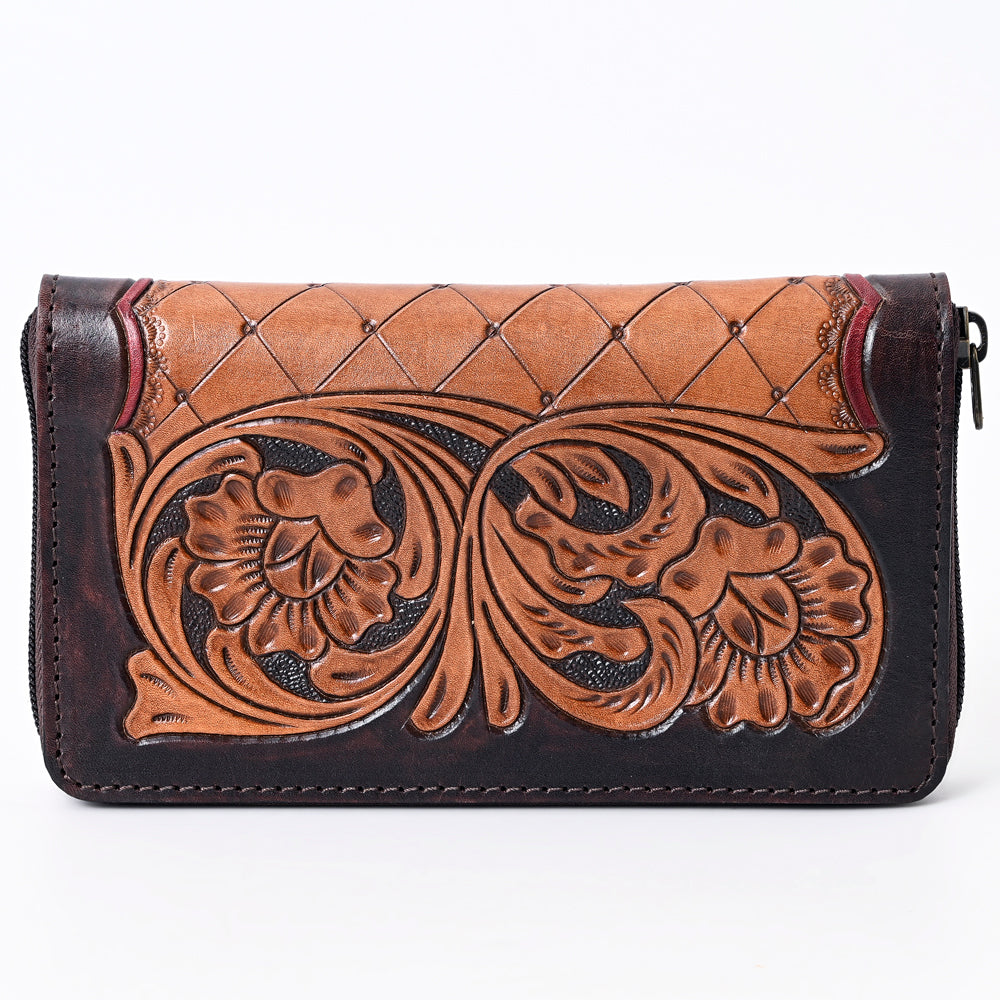 OHLAY Hand-Tooled Genuine Leather Wallet