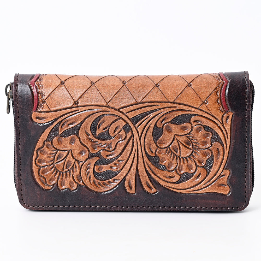 OHLAY Hand-Tooled Genuine Leather Wallet