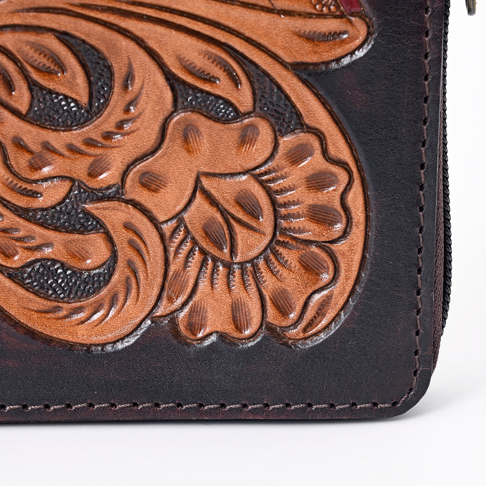 OHLAY Hand-Tooled Genuine Leather Wallet