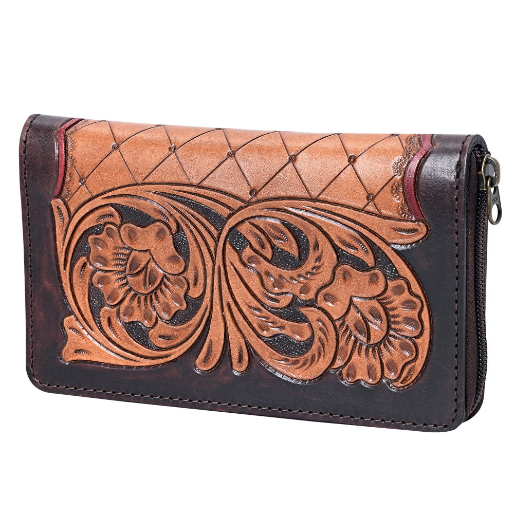 OHLAY Hand-Tooled Genuine Leather Wallet