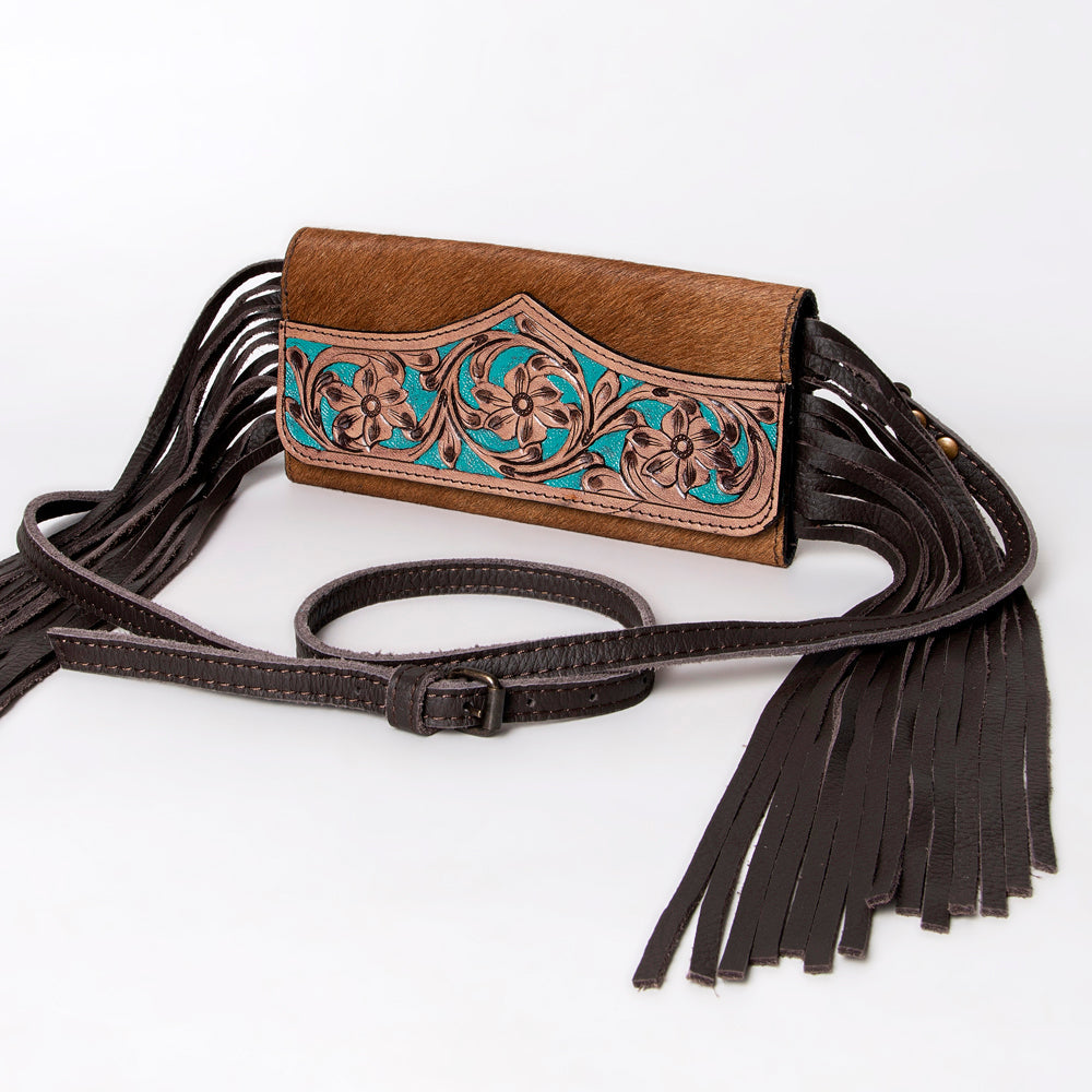 OHLAY Hand-Tooled Hair-On Genuine Leather Wallet