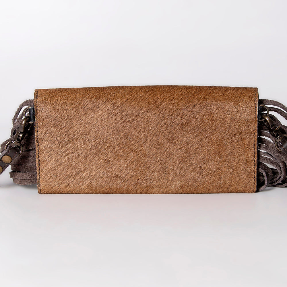 OHLAY Hand-Tooled Hair-On Genuine Leather Wallet