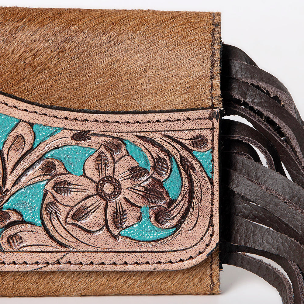 OHLAY Hand-Tooled Hair-On Genuine Leather Wallet