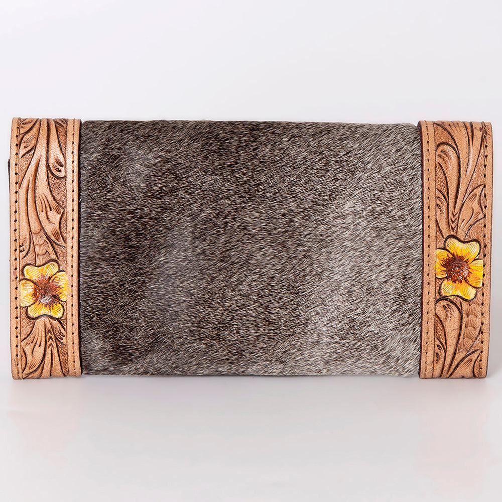 OHLAY Wallet Hand Tooled Hair-On Genuine Leather Women Bag Western Handbag Purse | Womens Handbags |Leather Belt for Summer