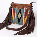 American Darling Signature Crossbody Hand Tooled Saddle Blanket Genuine Leather