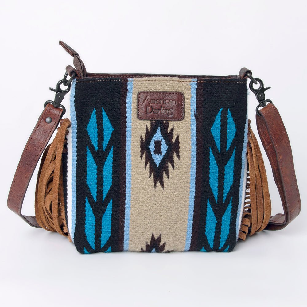 American Darling Signature Crossbody Hand Tooled Saddle Blanket Genuine Leather