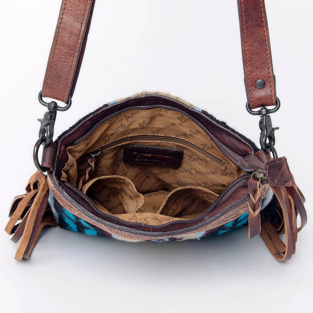 American Darling Signature Crossbody Hand Tooled Saddle Blanket Genuine Leather