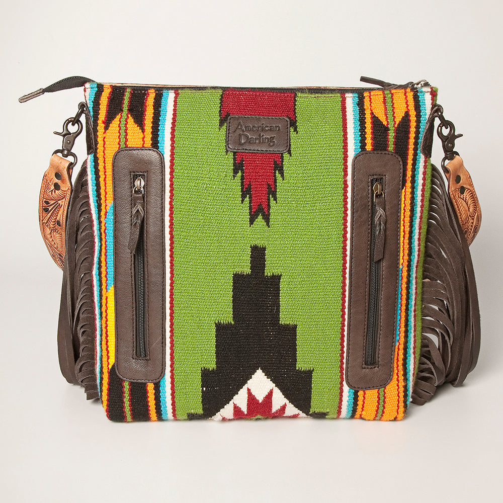 American Darling Signature Crossbody Hand Tooled Saddle Blanket Genuine Leather Women Bag Western Handbag Purse