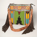 American Darling Hand-Tooled Saddle Blanket Leather Crossbody Bag