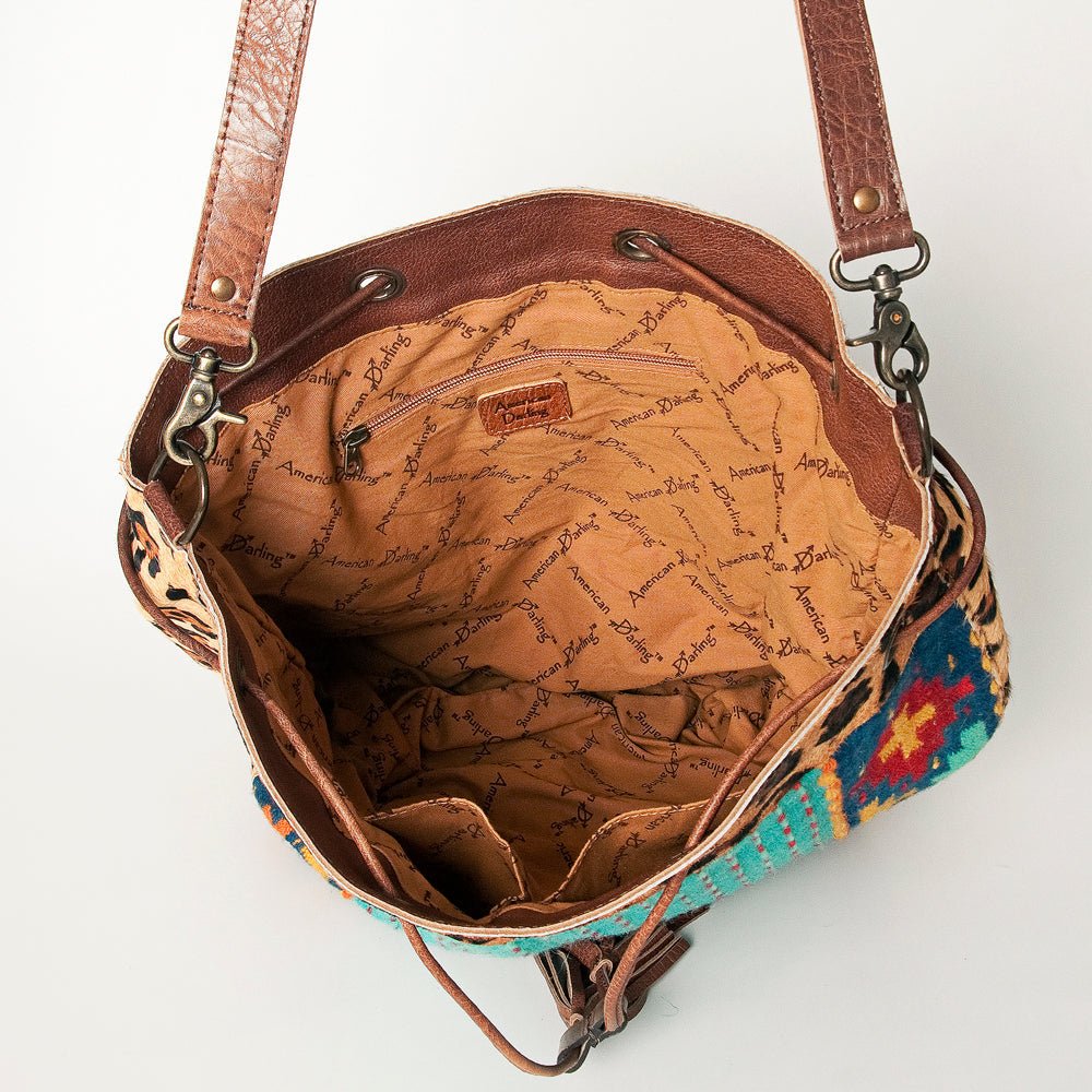 American Darling Saddle Blanket Hair-On Genuine Leather Crossbody Bag