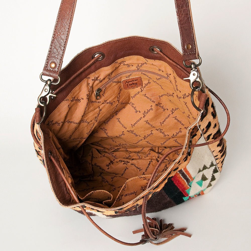 American Darling Saddle Blanket Hair-On Genuine Leather Crossbody Bag
