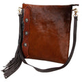 OHLAY Hand-Tooled Hair-On Genuine Leather Hobo Bag