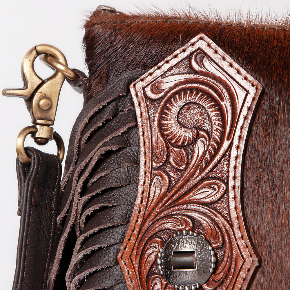 OHLAY Hobo Hand Tooled Hair-On Genuine Leather Women Bag Western Handbag Purse | Womens Handbags Belt for Summer
