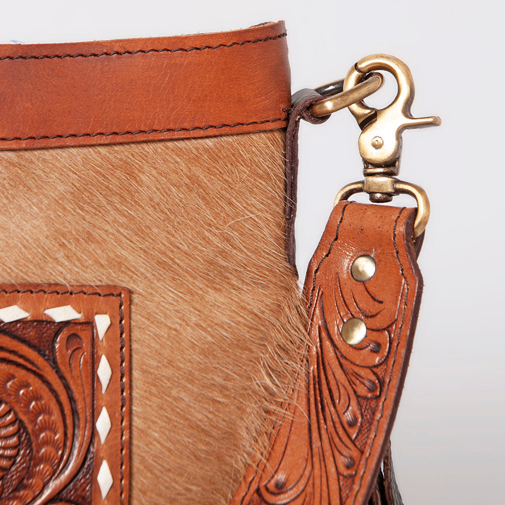 OHLAY Hobo Hand Tooled Hair-On Genuine Leather Women Bag Western Handbag Purse | Womens Handbags Belt for Summer