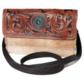 OHLAY Hand-Tooled Hair-On Leather Clutch