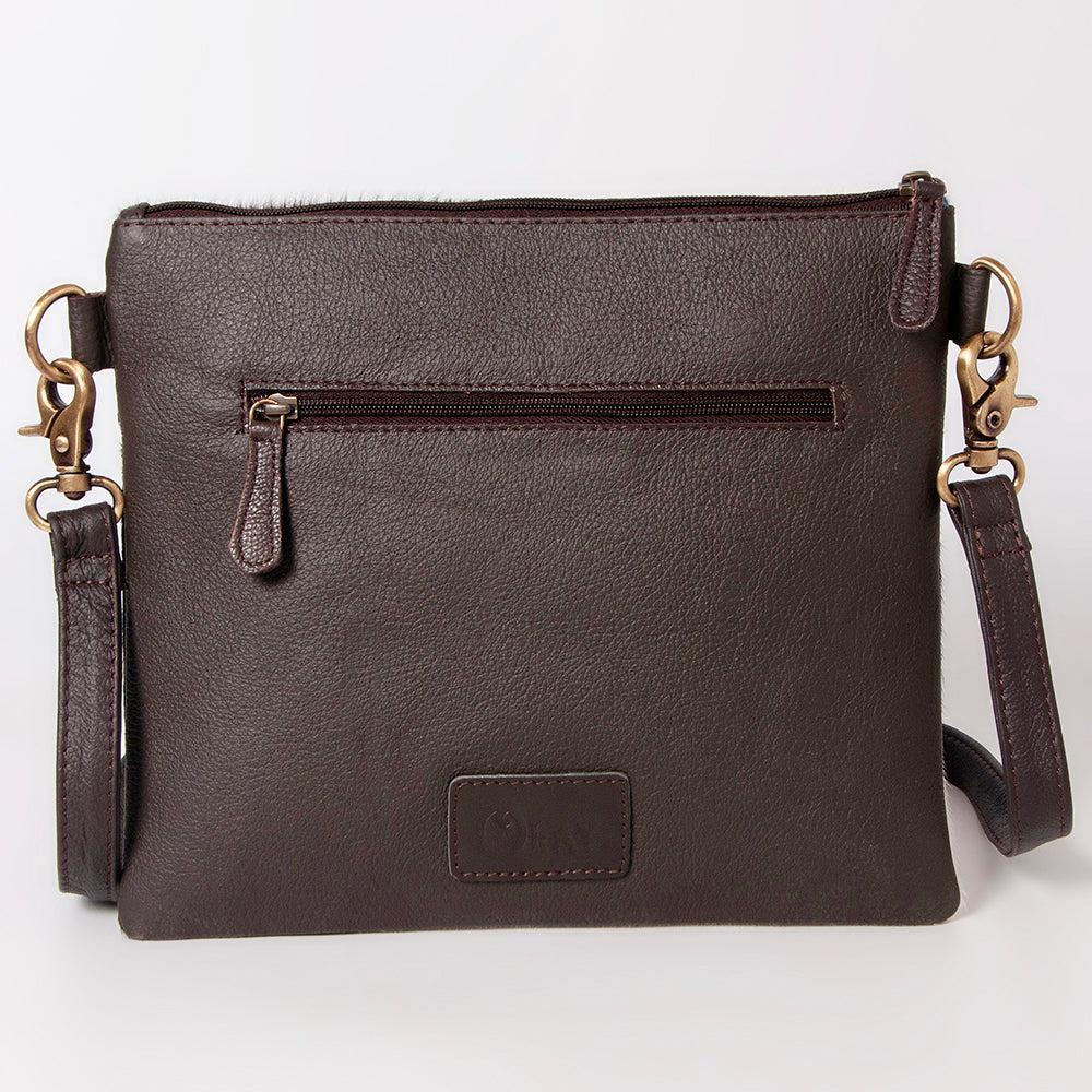 OHLAY Hand-Tooled Hair-On Leather Clutch