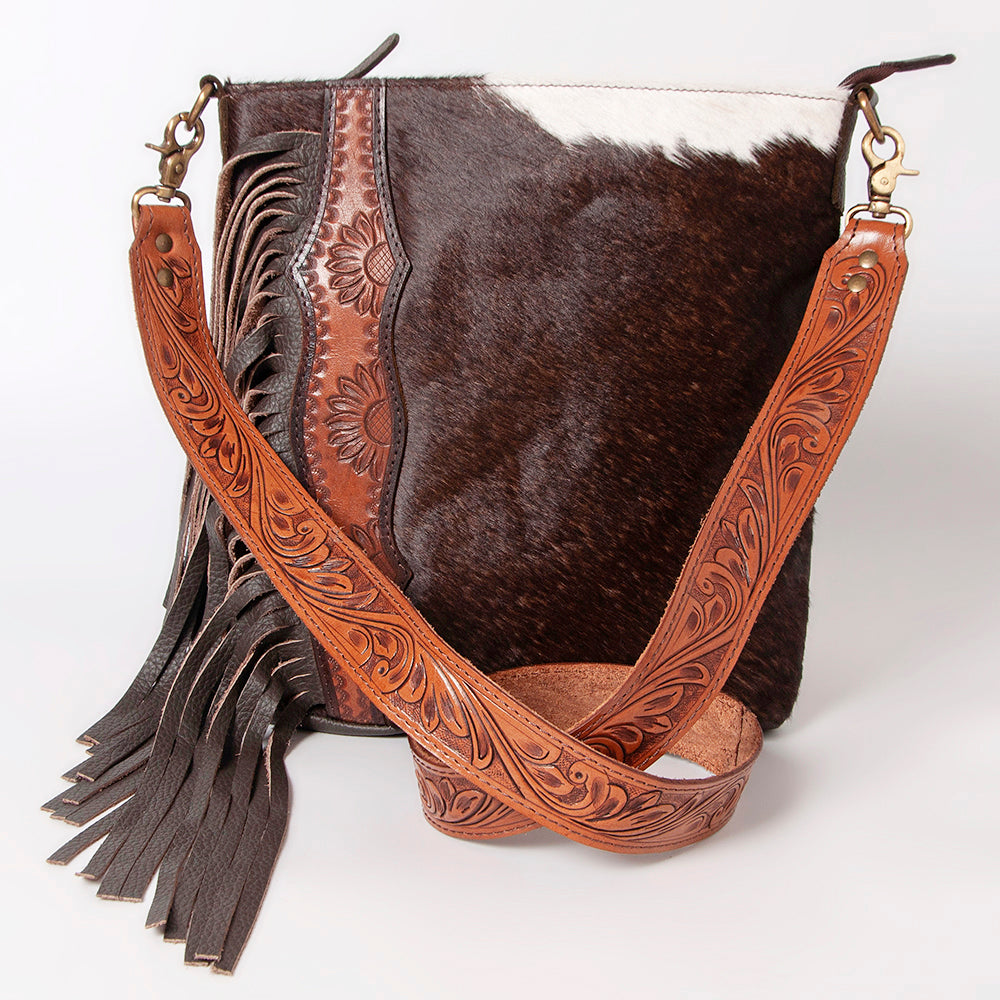 Ohlay Hobo Hand Tooled Hair-on Genuine Leather