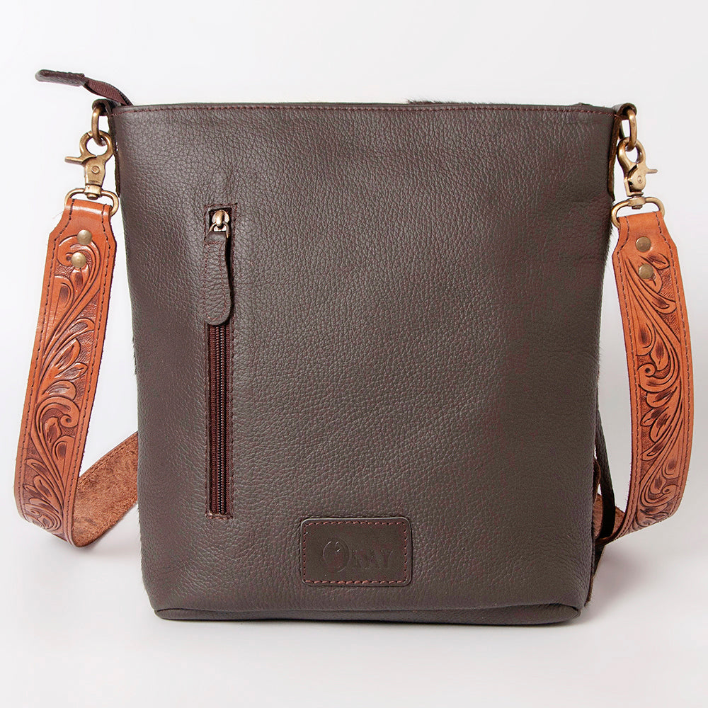 Ohlay Hobo Hand Tooled Hair-on Genuine Leather