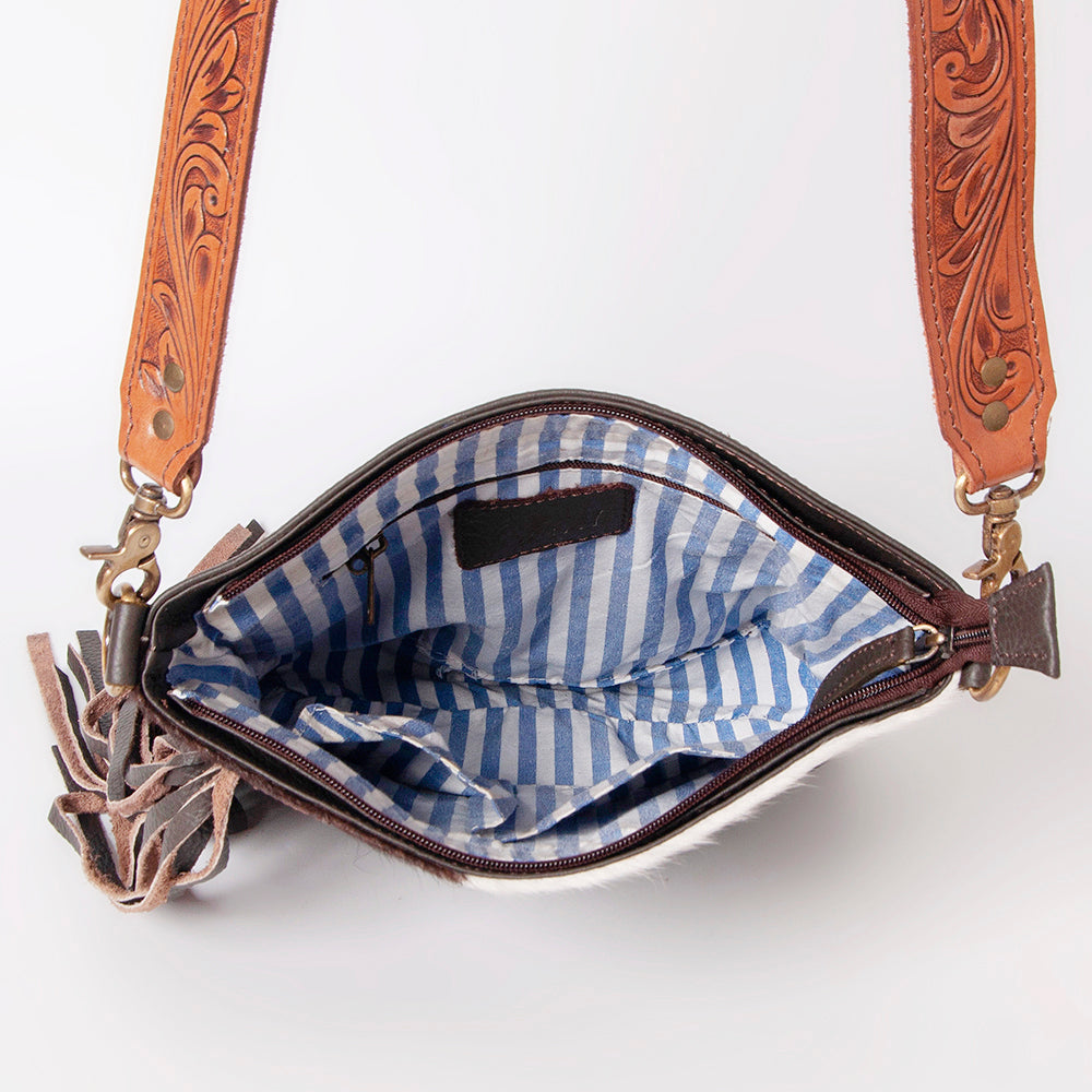 Ohlay Hobo Hand Tooled Hair-on Genuine Leather