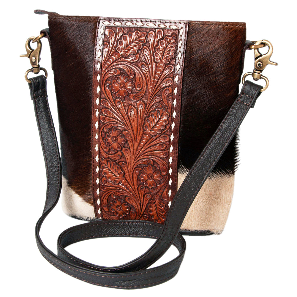 Ohlay Hobo Hand Tooled Hair-on Genuine Leather