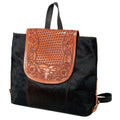 Ohlay Backpack Hand Tooled Hair-On Genuine Leather