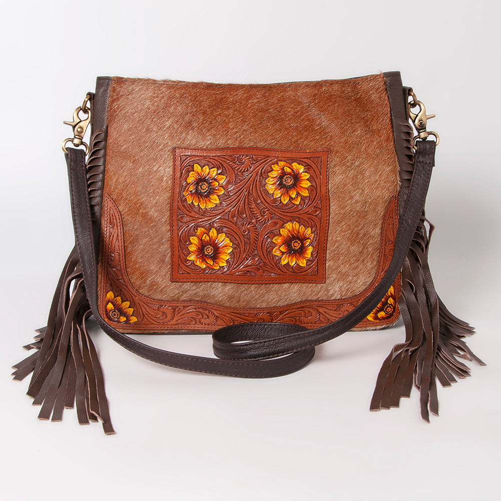 Ohlay Hobo Hand Tooled Hair-on Genuine Leather