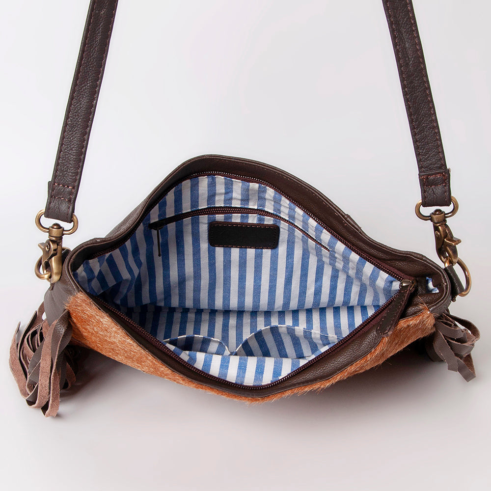 Ohlay Hobo Hand Tooled Hair-on Genuine Leather