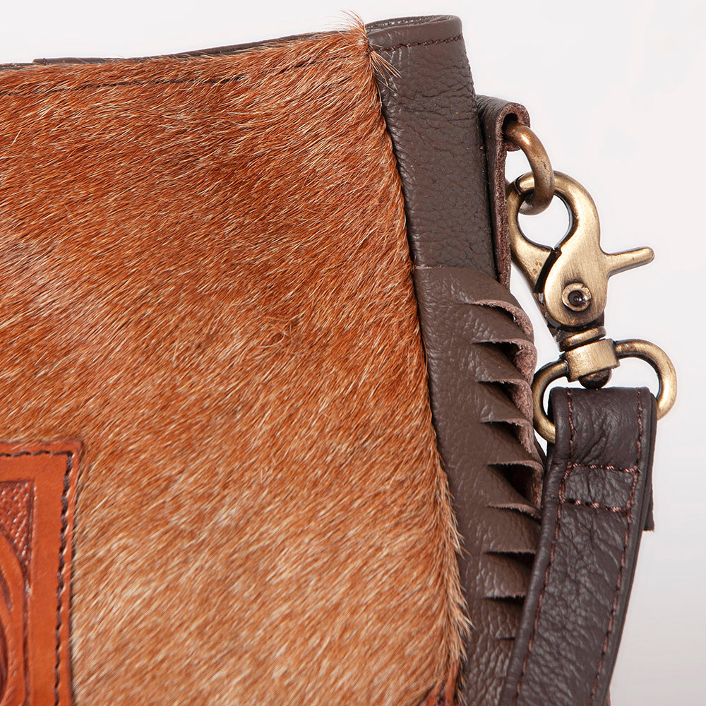 Ohlay Hobo Hand Tooled Hair-on Genuine Leather