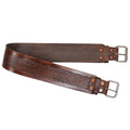 Comfytack Horse Saddle Cinch Girth Handtooled Basketweave Leather Brown