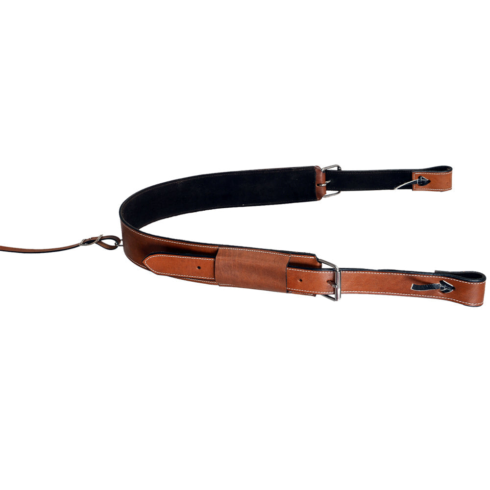 Comfytack Horse Saddle Flank Cinch Girth Handtooled Leather W/ Billets Antique Tan