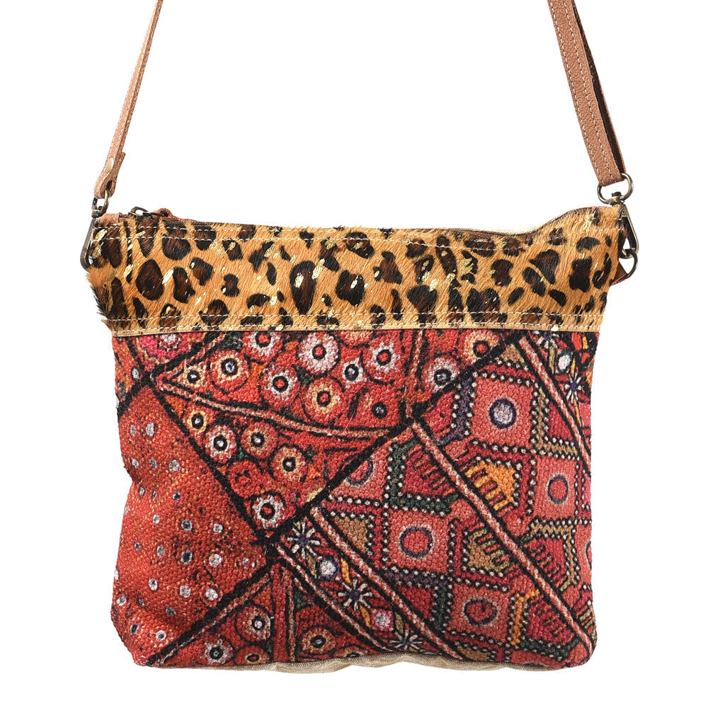 Ohlay Crossbody Upcycled Wool Upcycled Canvas Hair-On Genuine Leather