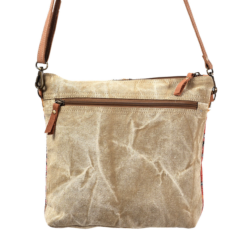 Ohlay Crossbody Upcycled Wool Upcycled Canvas Hair-On Genuine Leather