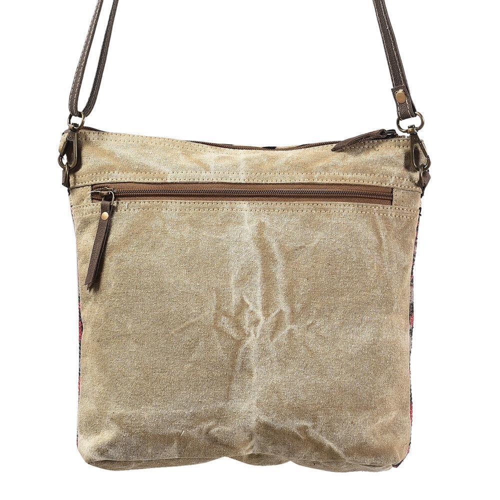 OHLAY Upcycled Wool Canvas Hair-On Genuine Leather Crossbody Bag