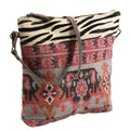OHLAY Upcycled Wool Canvas Hair-On Genuine Leather Crossbody Bag