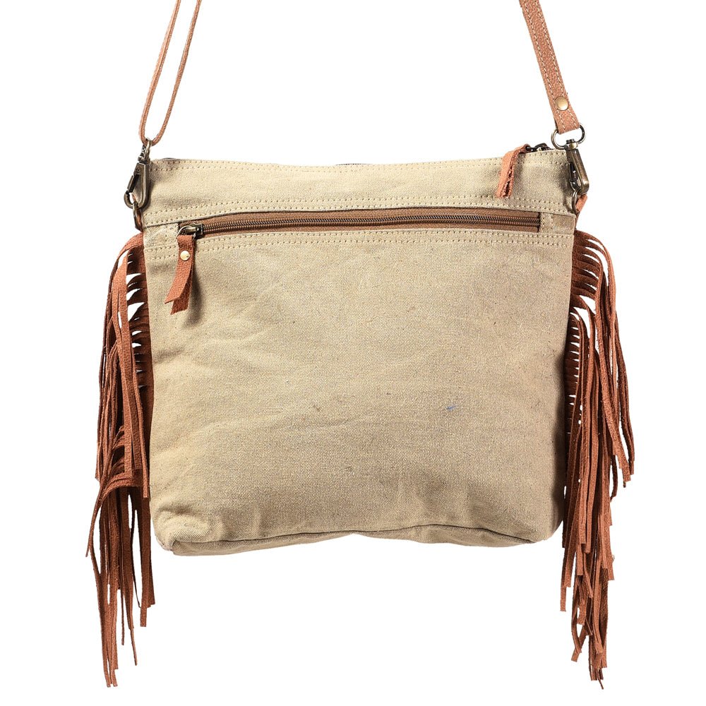 OHLAY Bucket Upcycled Wool Canvas Hair On Genuine Leather Women Bag Western Handbag Purse | Womens Handbags Belt for Summer