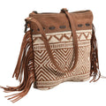 OHLAY Bucket Upcycled Wool Canvas Hair On Genuine Leather Women Bag Western Handbag Purse | Womens Handbags Belt for Summer