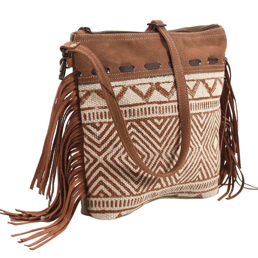 OHLAY Bucket Upcycled Wool Canvas Hair On Genuine Leather Women Bag Western Handbag Purse | Womens Handbags Belt for Summer