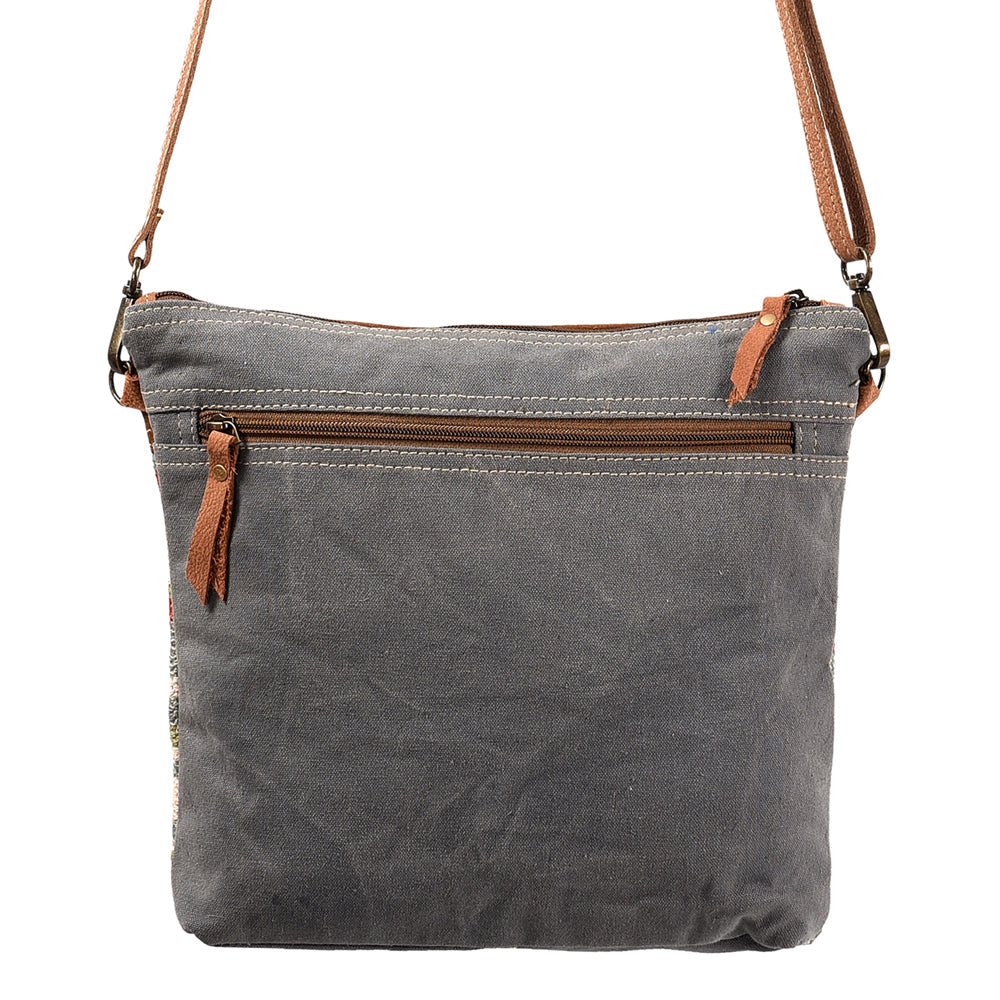 Ohlay Crossbody Upcycled Wool Upcycled Canvas Genuine Leather