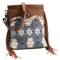 OHLAY Upcycled Wool Canvas Hair-On Genuine Leather Messenger Bag